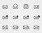 Flat black Email icons set
