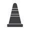 Flat black road barrier icon