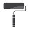 Flat black roller brush icon