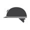 Flat black safety helmet icon