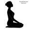 Flat black silhouette of Vajrasana