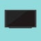 Flat Black Television vector with blue background