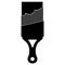 Flat black and white paintbrush icon with shadow