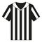 Flat black and white referee shirt.