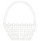 Flat black and white wicker isolated wooden picnic basket. For coloring.