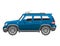 Flat blue car vehicle type design sedan style vector generic classic business auto illustration.