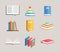 Flat book symbols vector set