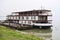 Flat bottom boat for tourism holiday on River Assam in India, Asia