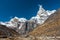 Flat Bottom of Valley and sharp high Peaks of Himalaya