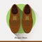 Flat Brogue Shoes icon. Male businessman accessories.