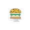 Flat Burger Icon. Vector