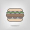 Flat burger illustration