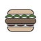 Flat burger illustration