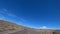 Flat California road. Desert landscape outside the car window. Bright sunny day. Death Valley California.