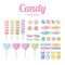 flat candy sweet for wrapping gift background or wallpaper colorful bundle set