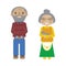 Flat cartoon grandparents. Vector senior pair.