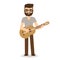 Flat cartoon guitarist