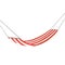 Flat cartoon hammock with striped decorations on white background. Rest and relax. Vector vacation object