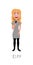 Flat cartoon moderator woman vector