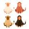 Flat cartoon monkeys