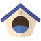 Flat cartoon pet house. Icon for cat or dog