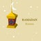 Flat Cartoon Style Ramadan Lamp for Text Background