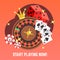 Flat casino gambling vector concept set with win money jackpot