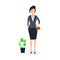 Flat character illustration people businesswoman work and bring a briefcase. Suitable for all needs, such as website design,