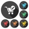 Flat checkout icons set
