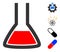 Flat Chemical Flask Vector Icon Image