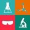 Flat chemical icons