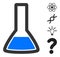 Flat Chemical Retort Vector Icon Symbol