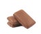 Flat chocolate candy isolated