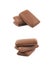 Flat chocolate candy isolated