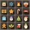 Flat Christmas icons set