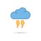 Flat cloud flash icon