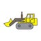 Flat color bulldozer icon