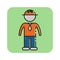 Flat color construction worker icon