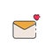 Flat color envelope icon