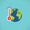 Flat color global warming icon