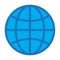 Flat color globe icon