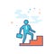 Flat Color Icon - Businessman stairway