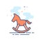 Flat Color Icon - Rocking horse toy