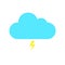 Flat color lightning storm icon