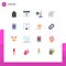 Flat Color Pack of 16 Universal Symbols of application, card, career demotion, invoice, file