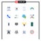 Flat Color Pack of 16 Universal Symbols of communication, color, phone, rainbow, samsung