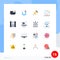 Flat Color Pack of 16 Universal Symbols of essential, server, paper, save, data