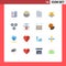 Flat Color Pack of 16 Universal Symbols of friends, queen, code, king, crown