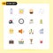 Flat Color Pack of 16 Universal Symbols of motorhome, camper, money, marine, air