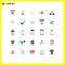 Flat Color Pack of 25 Universal Symbols of coding, summer, easter, boat, sleep